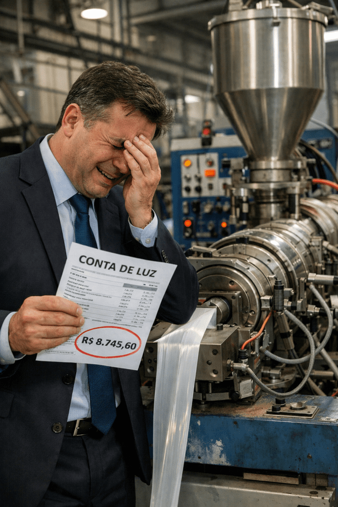 consumo energia extrusora de plastico