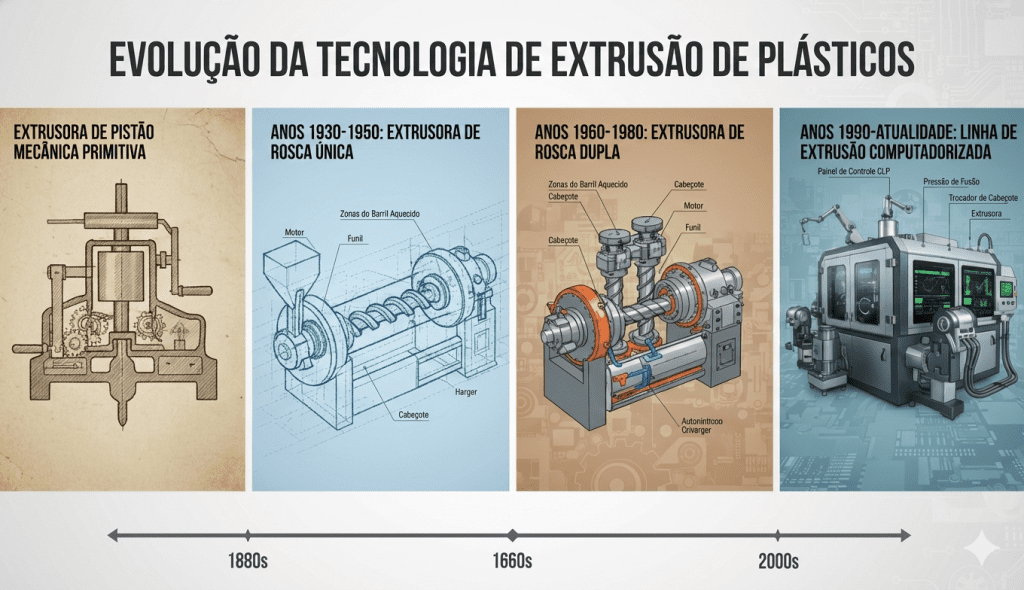 evolucao das extrusoras de plastico