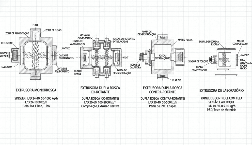 partes de uma extrusora