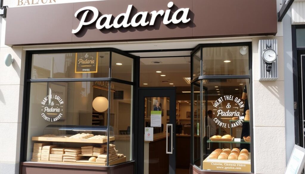 Fachada de padaria com identidade visual atrativa Fachada de padaria com identidade visual atrativa