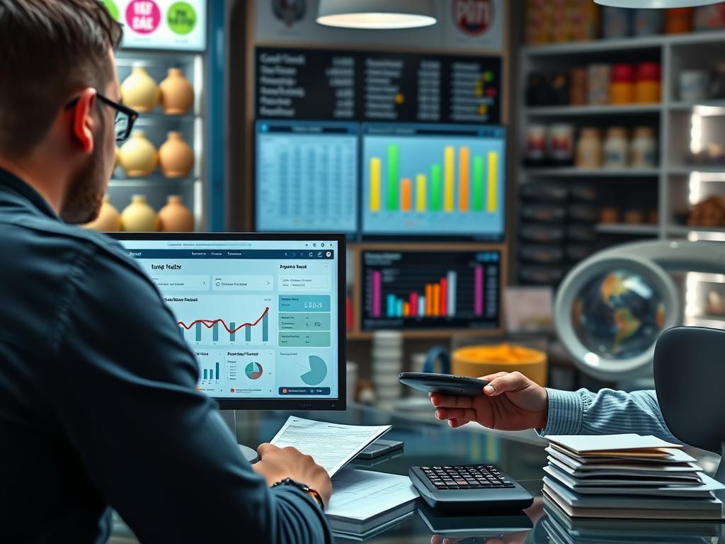 Gestão financeira de uma sorveteria, mostrando planilhas e controle de capital de giro Gestão financeira de uma sorveteria, mostrando planilhas e controle de capital de giro