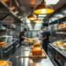 Hamburgueria moderna com equipamentos profissionais e ambiente decorado