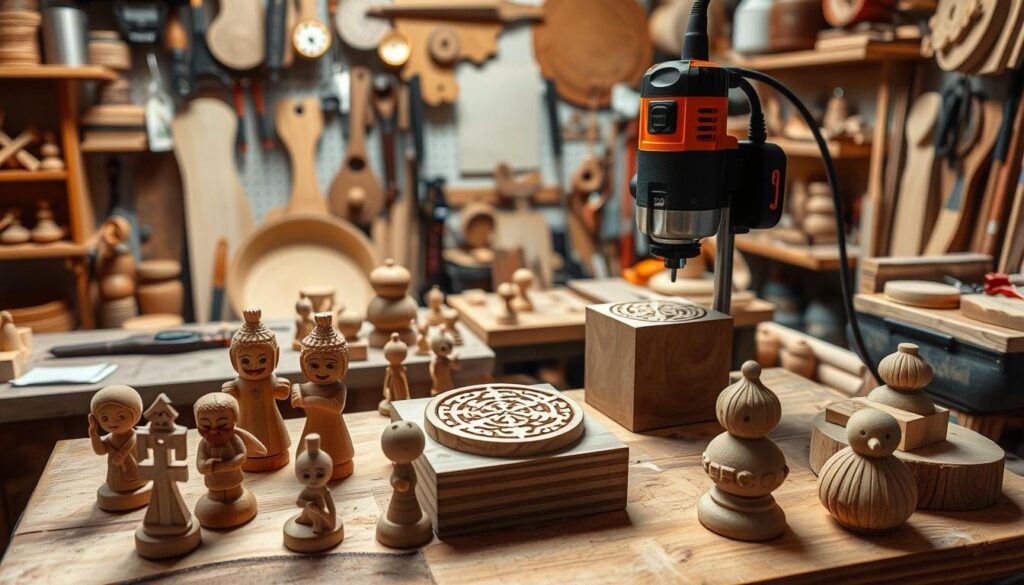 Trabalhos em madeira com mini fresadoras