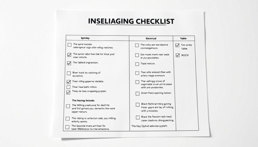 checklist de inspeção de fresadora usada