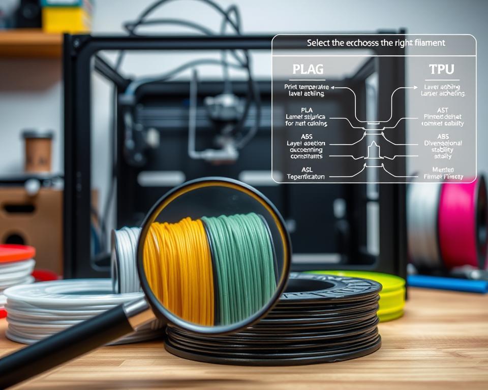escolha de filamento para impressora 3D