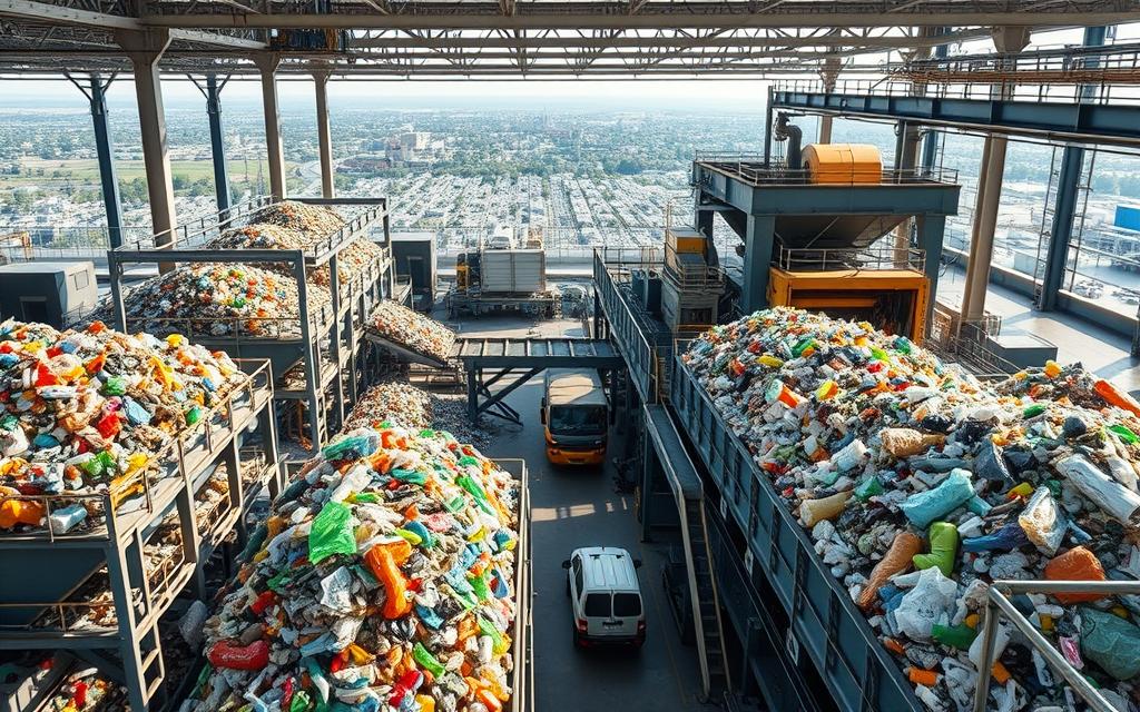 indústria de reciclagem de plástico