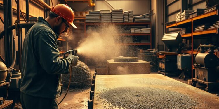 jateamento com granalha de aço