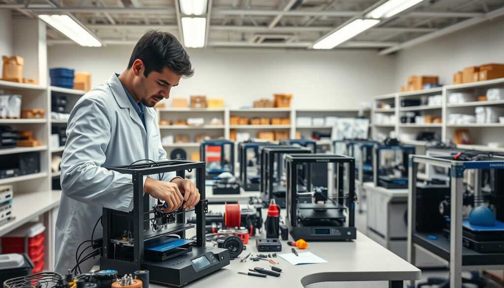 manutenção de equipamentos de impressão 3D