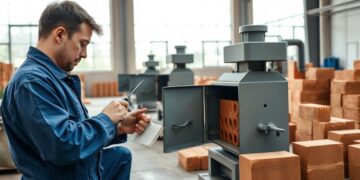 manutenção máquina de tijolo ecológico