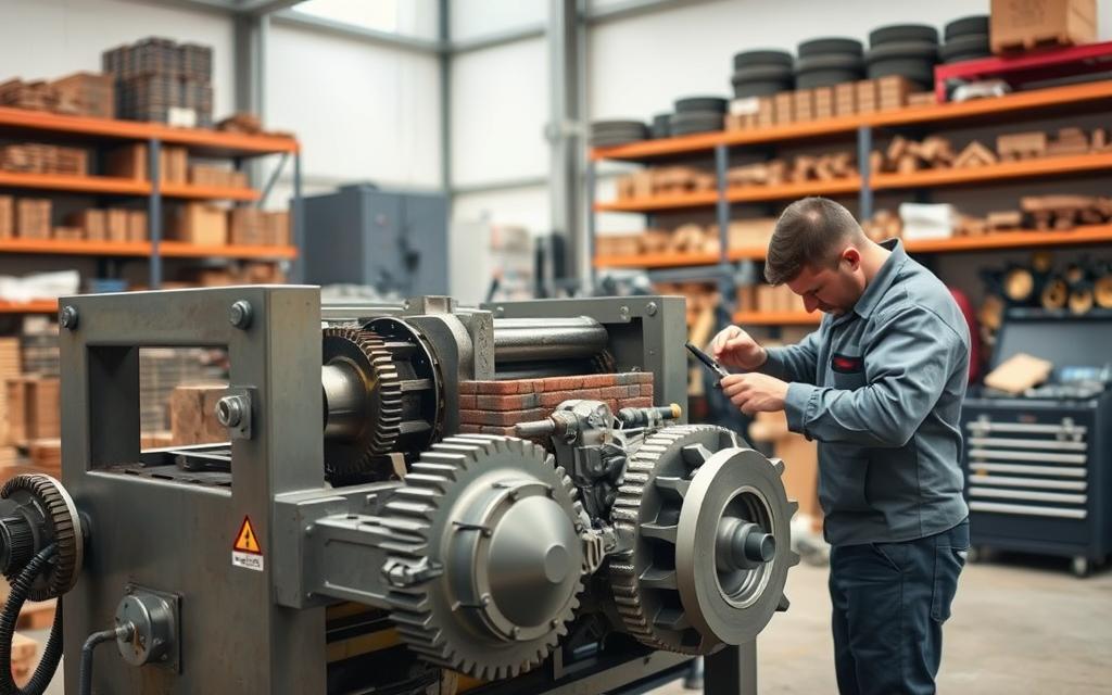 manutenção máquina de tijolo