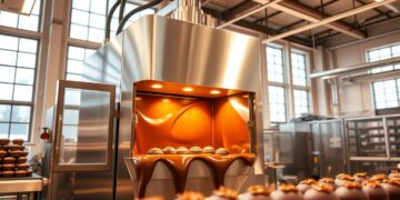 máquina de banhar chocolate