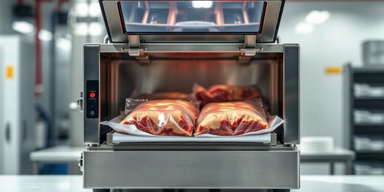 máquina de embalar carne a vácuo