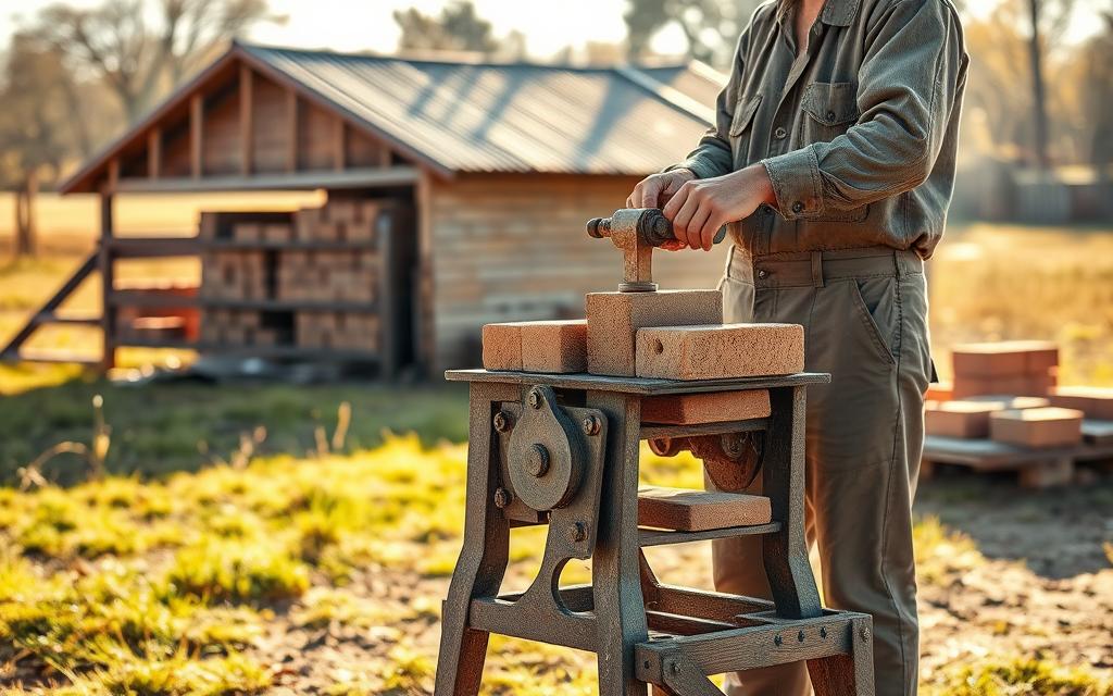 máquina de tijolo manual