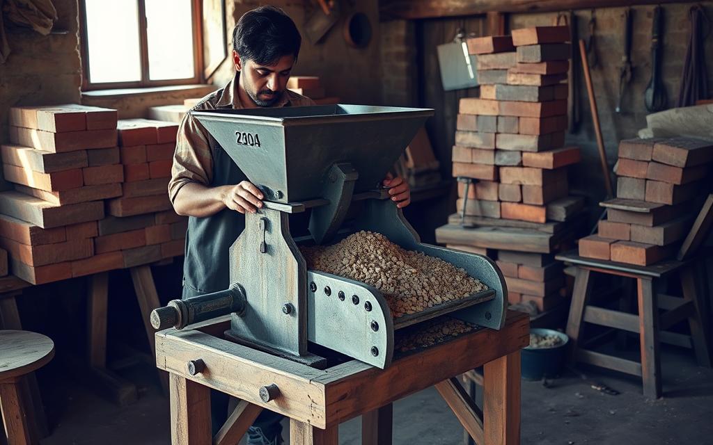 máquina manual de tijolo