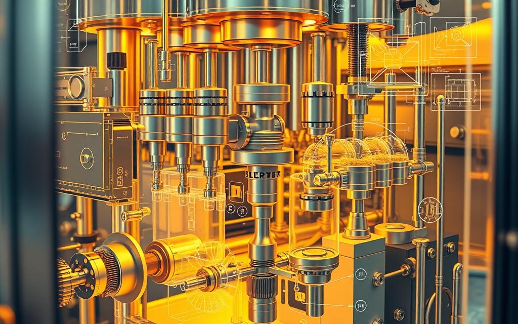 mecanismos de operação da máquina de envase de bebidas