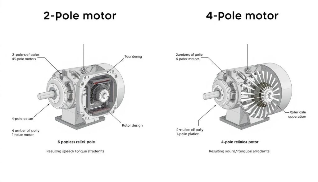 motor elétrico 2 polos vs 4 polos