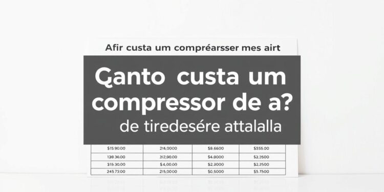 preco compressor de ar