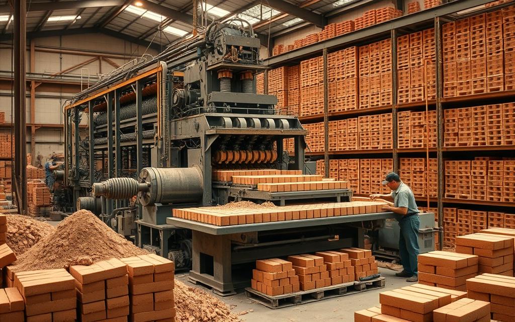 produção de tijolos