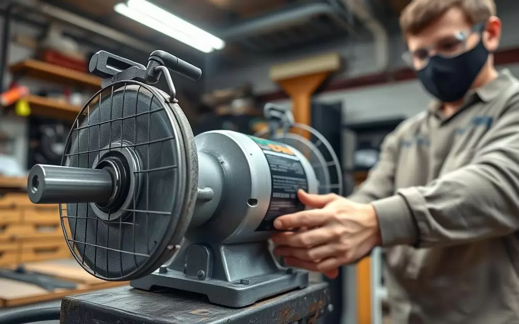 segurança no trabalho com esmeril de bancada