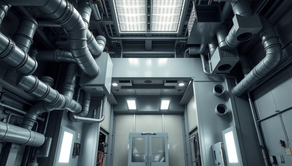 sistema de ventilação e filtragem