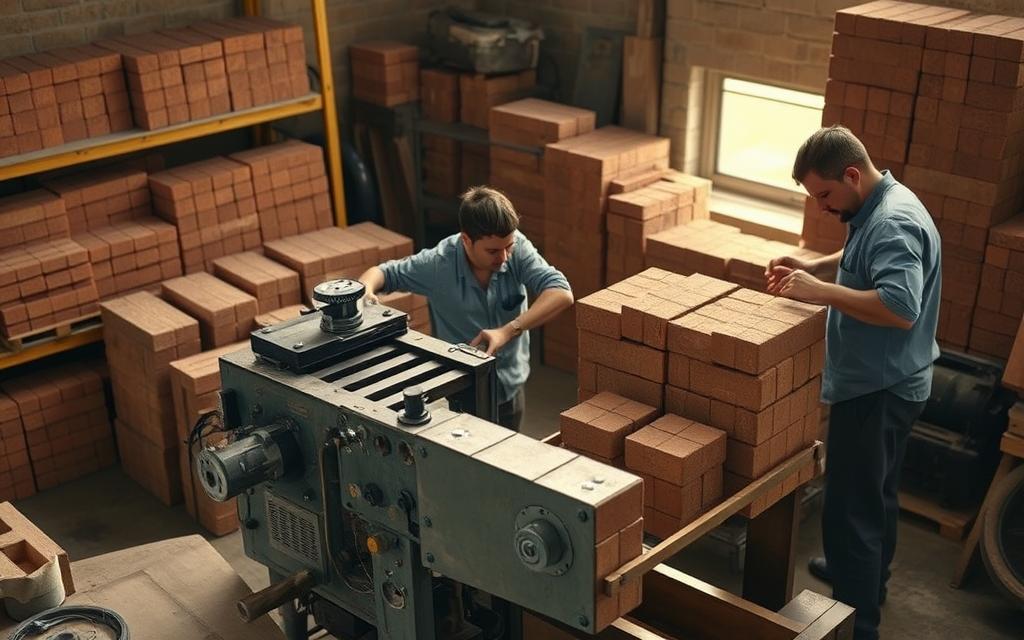 solução de problemas máquina de tijolo ecológico