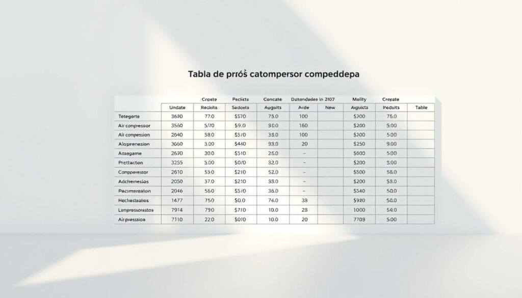 tabela de preços compressores de ar