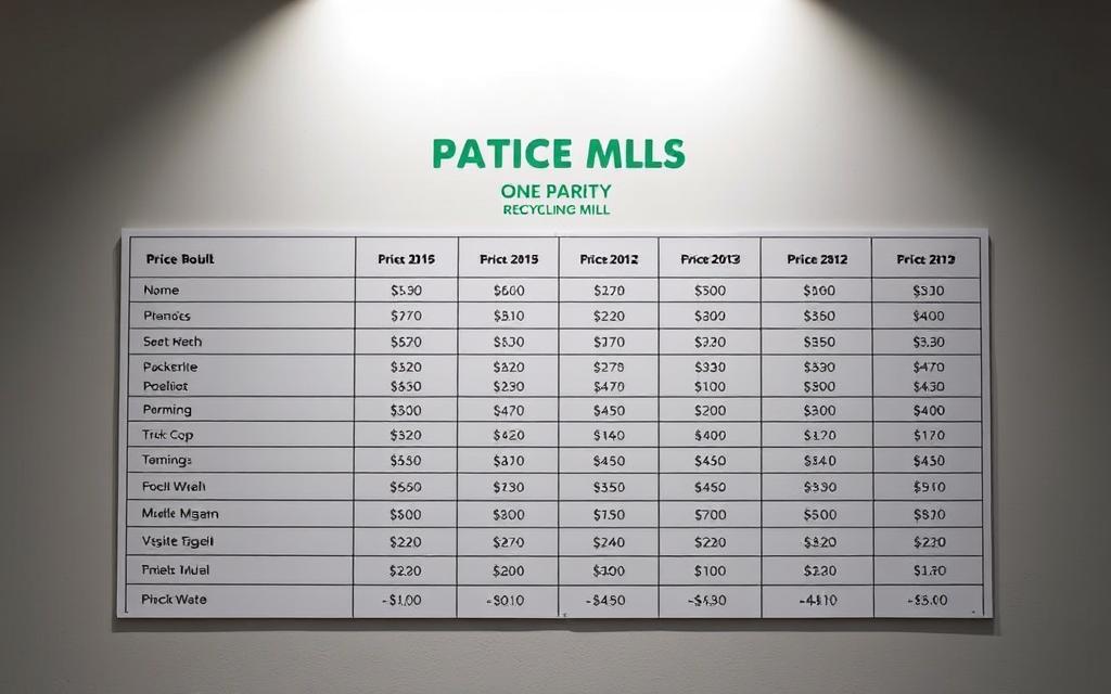 tabela de preços moinho de plástico