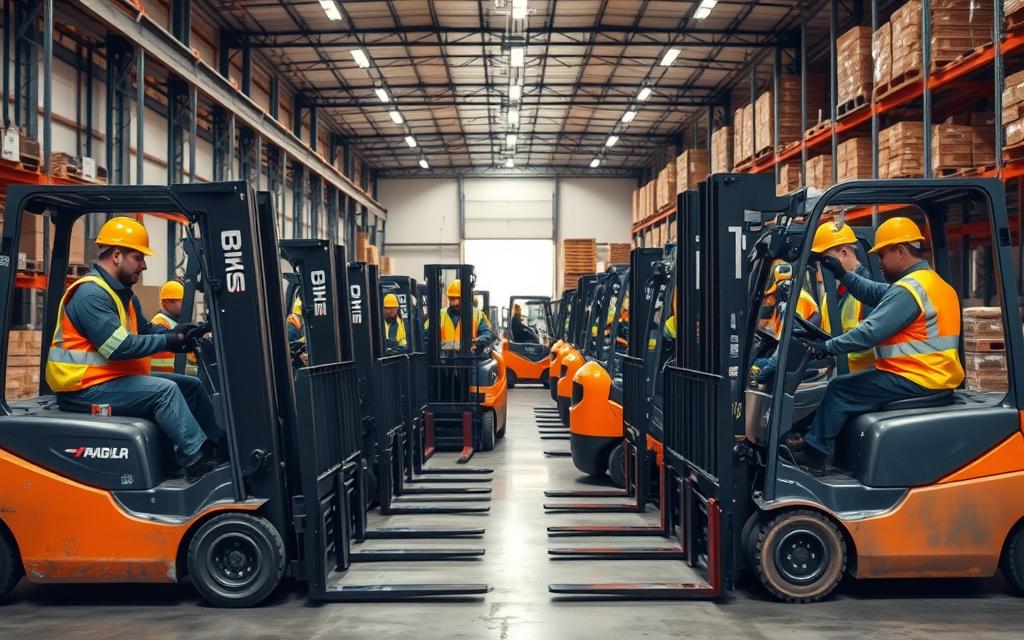 treinamento de operadores de empilhadeiras