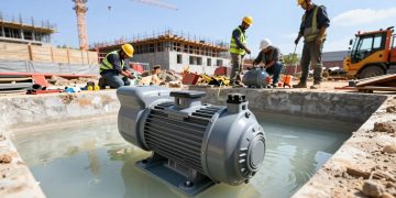 bomba submersa em obras