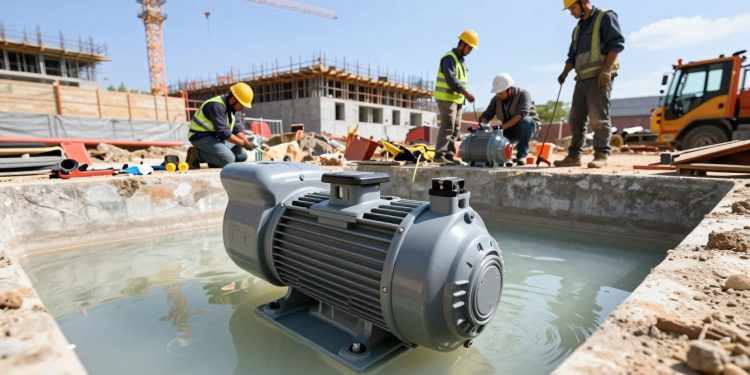 bomba submersa em obras