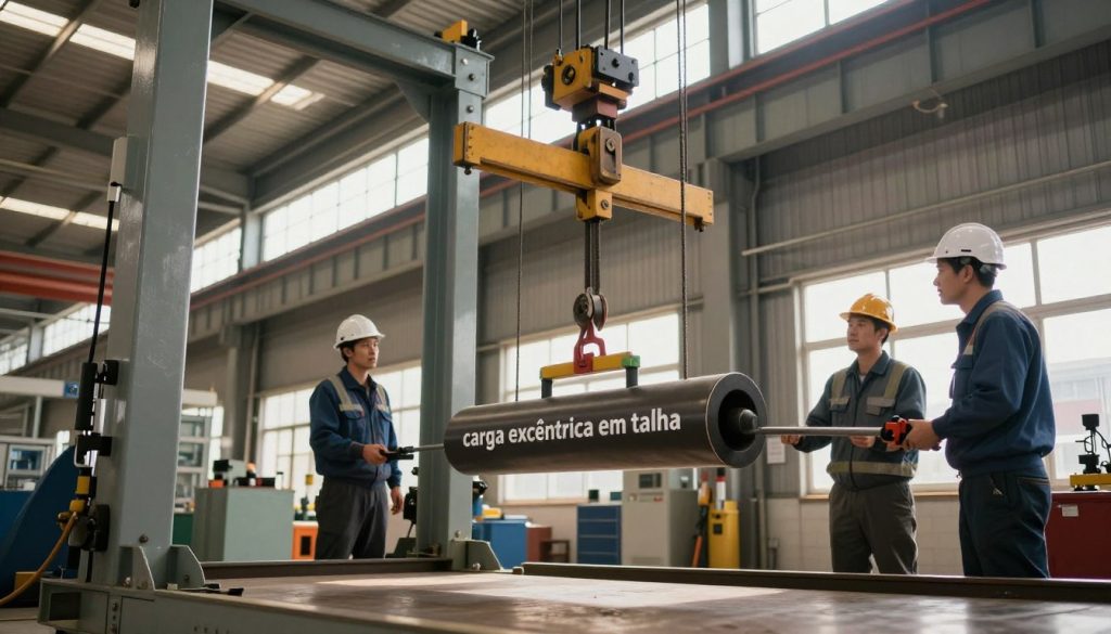 carga excêntrica em talha