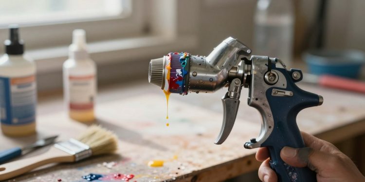 causas de entupimento na pistola de pintura