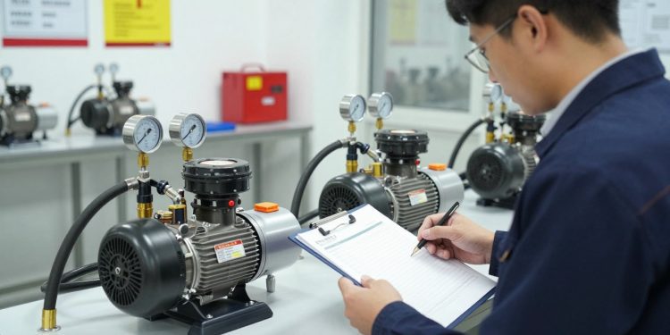 checklist antes de operar bomba de vácuo
