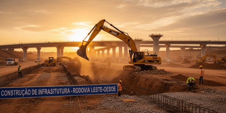 escavadeira em obras