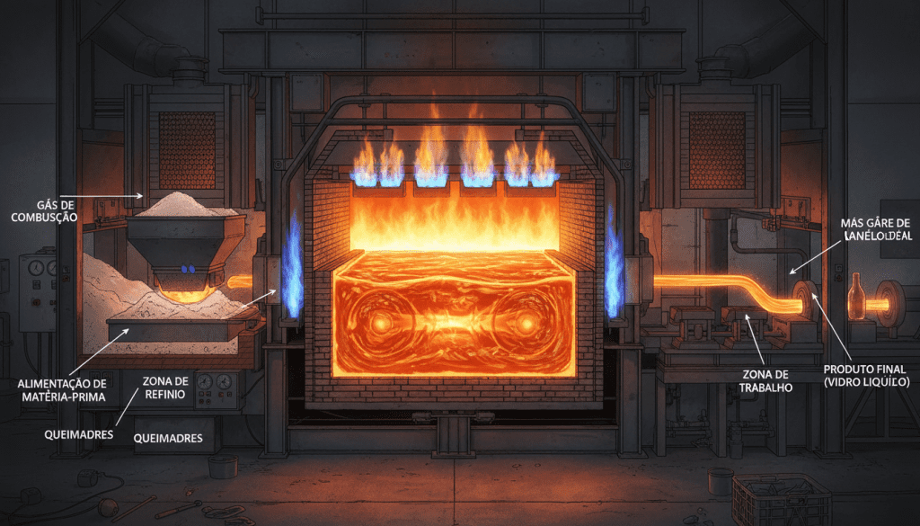 funcionamento do forno para vidro