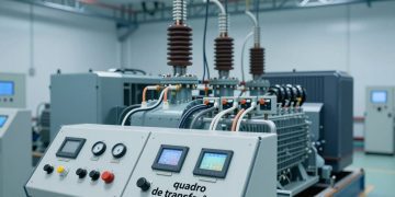 gerador de energia e quadro de transferência