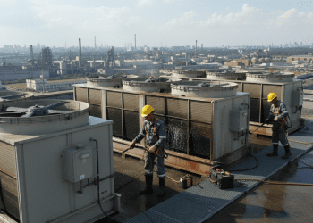 manutenção da torre de resfriamento industrial