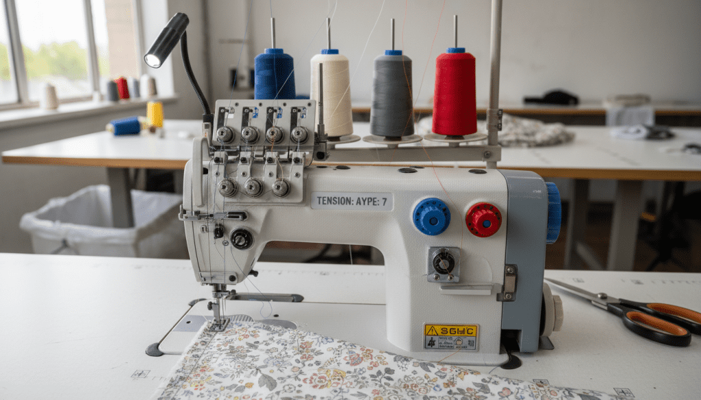 máquina overlock para tecidos variados