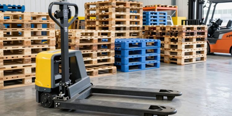 paleteira elétrica e pallets