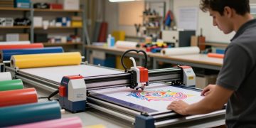plotter de recorte em produção