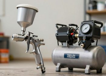 relação entre pistola de pintura e compressor