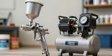 relação entre pistola de pintura e compressor