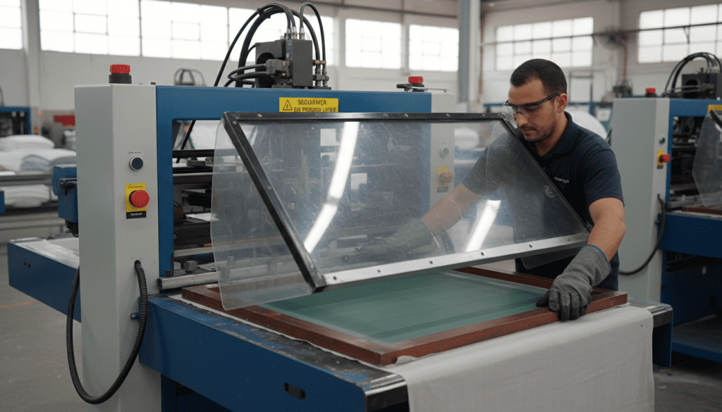 segurança na máquina de estampar