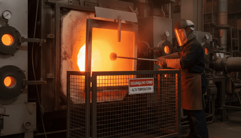 segurança no forno para vidro