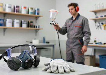 segurança no uso da pistola de pintura
