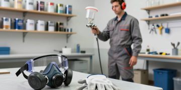 segurança no uso da pistola de pintura