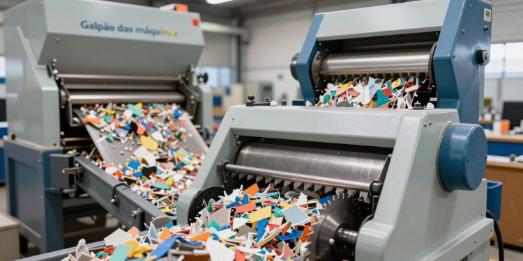 shredder linha de reciclagem