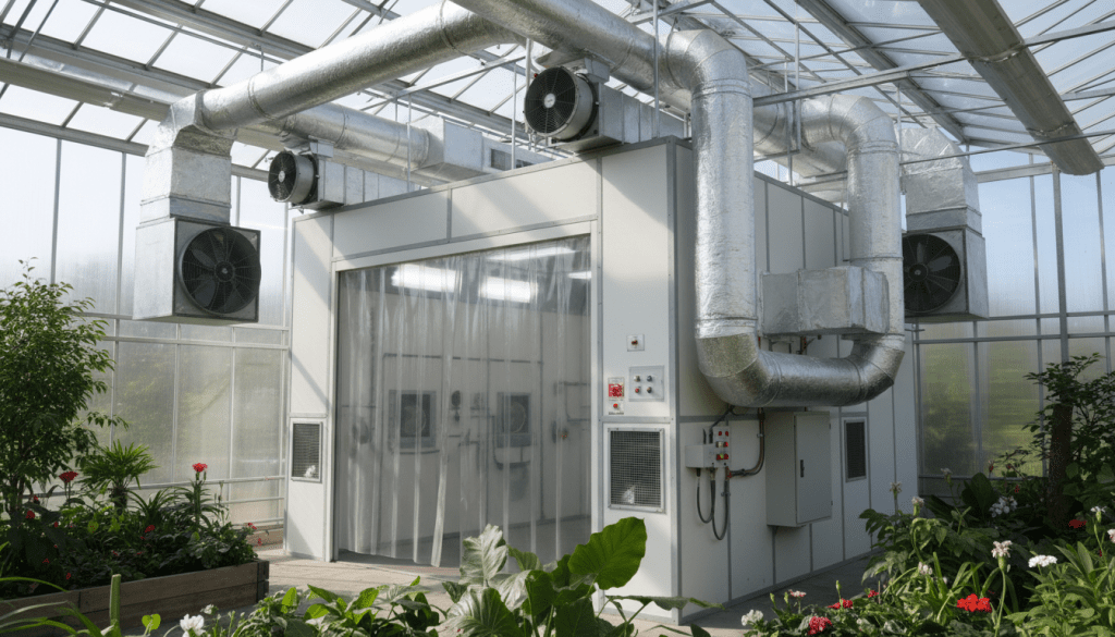 sistema de ventilação de estufa de pintura