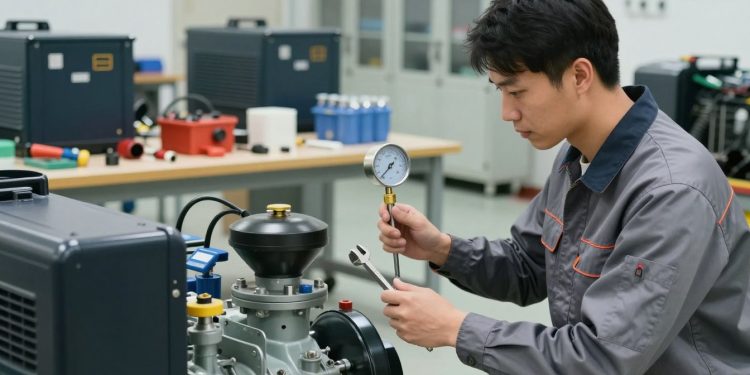 troca de óleo do gerador de energia