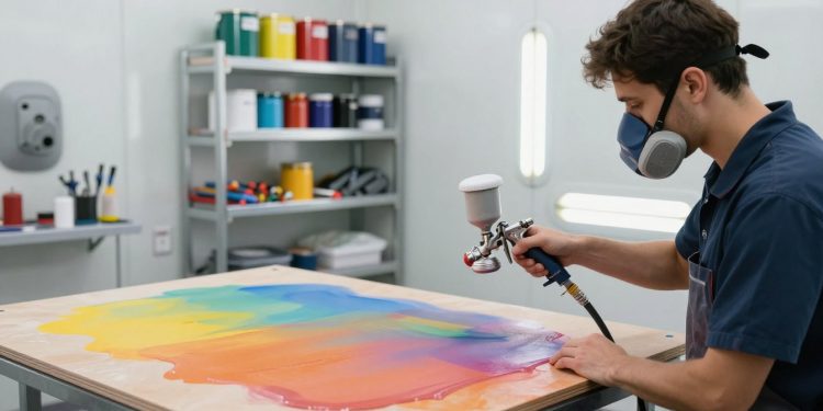 uso da pistola de pintura em cabines